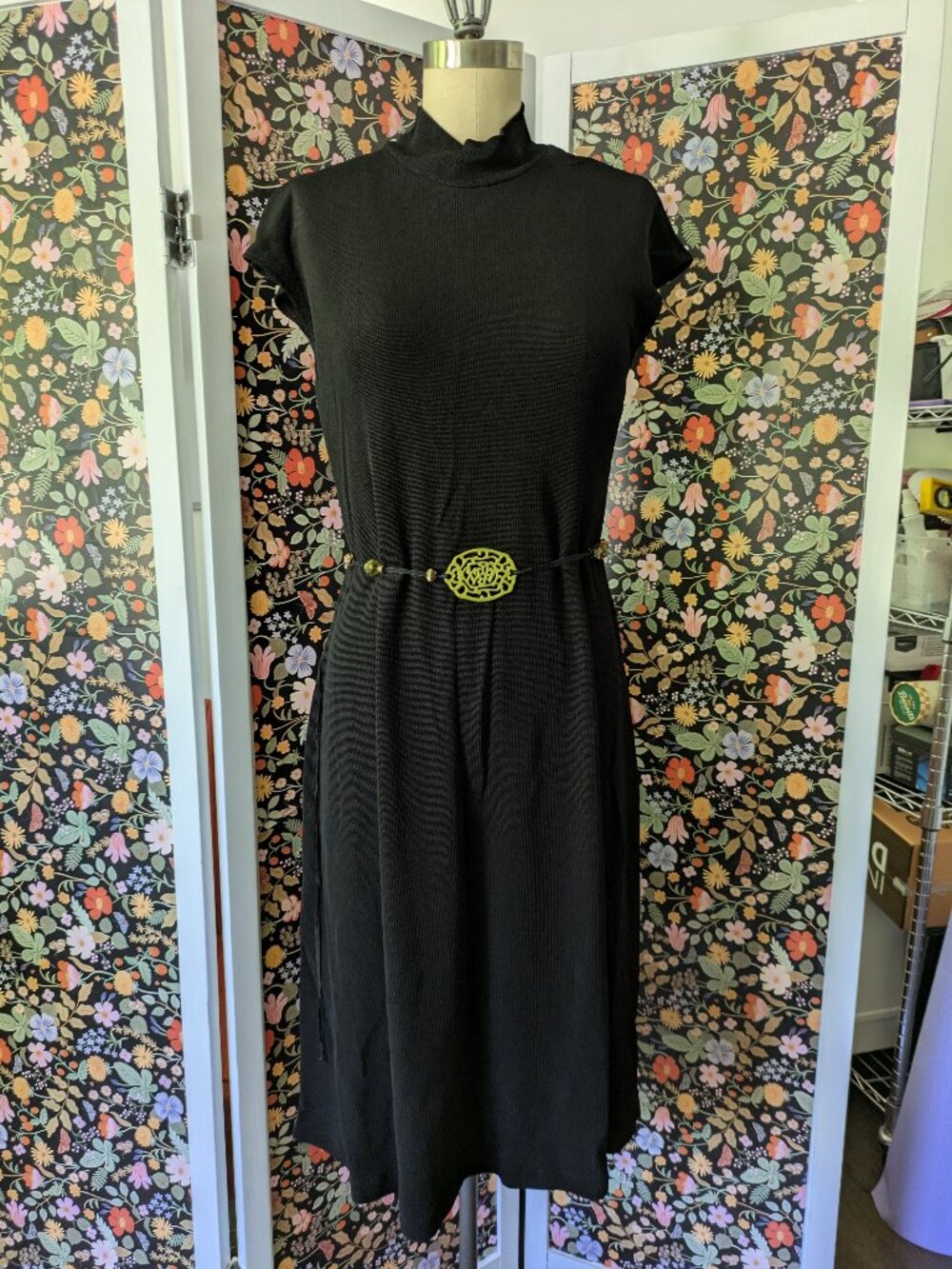 Ronnie Nicole by Ouida Black Dress with Belt, Size 14